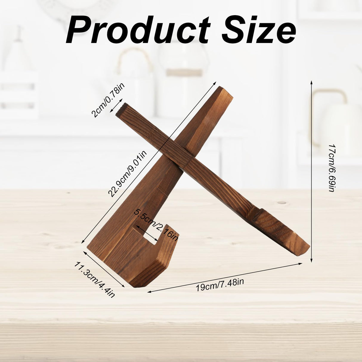 Cook Book Stand Cookbook Stand for Kitchen Counter, Cookbook Holder Stand, Wooden Bible Recipe Book Holder Stand for Kitchen, Wooden Cookbook Display Stand Holder for Kitchen Counter Tablet Zxglxinyao