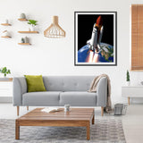 JXAVAXDE Launch Space Shuttle Diamond Painting Kits for Adult, Airplane Diamond Art, Full Round Gemstone Crystal Art Embroidery Handmade Kit 12x16 inch JXAVAXDE