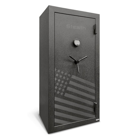 Stealth Essential Gun Safe EGS28 Special Edition FLAG Safe 28 Gun Capacity with 30 Minute Fire Protection California DOJ Approved Black Stealth