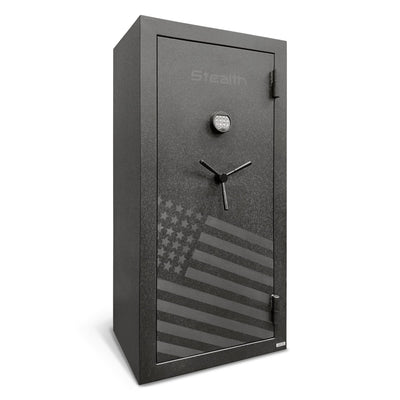 Stealth Essential Gun Safe EGS28 Special Edition FLAG Safe 28 Gun Capacity with 30 Minute Fire Protection California DOJ Approved Black