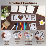 Amrules 65 Pcs 4 Inch Plastic Painting Stencils Reusable Letters Numbers and Symbols Stencil Art Crafts Interlocked Drawing Templates Set for Wood, Walls, Fabrics, Rocks Amrules