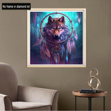 Diymood Paint by Numbers for Adults Wolf, DIY Oil Painting Dreamcatcher Acrylic Paint by Number Kits for Kids Adults Beginner for Home Wall Decor 20x20 inch Diymood