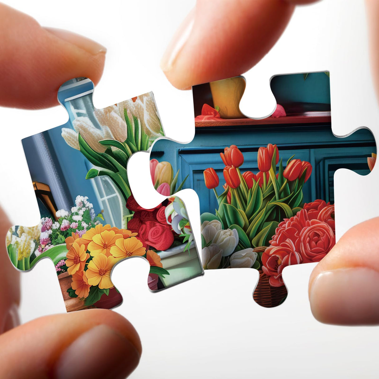 Colorful Flower Jigsaw Puzzle 1000 Piece for Adult, Dog Funny Pretty Sunflower Jigsaw Puzzles, Art Plant Rainbow Beautiful Floral Puzzle Larkipuzz