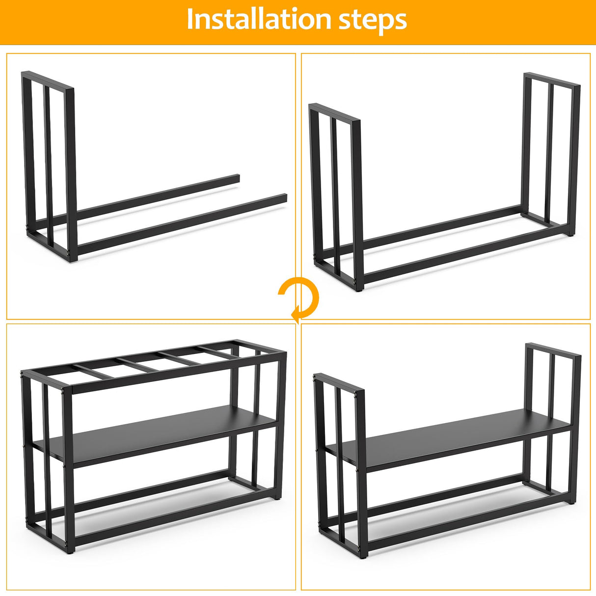 Akenow 55-75 Gallon Fish Tank Stand with Storage Shelf, 48.5 x14.9 x 29.2 Inch Aquarium Stand, Turtle Tank, Reptile Terrariums and Breeder Tank Stand,980LBS Capacity, Black Akenow