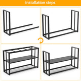 Akenow 55-75 Gallon Fish Tank Stand with Storage Shelf, 48.5 x14.9 x 29.2 Inch Aquarium Stand, Turtle Tank, Reptile Terrariums and Breeder Tank Stand,980LBS Capacity, Black Akenow