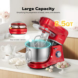 VIVOHOME 6 in 1 Multifunctional Stand Mixer with 8.5 Quart Stainless Steel Bowl, 660W 10 Speed Tilt-Head Meat Grinder, Juice Blender, Vegetable Slicer, Pasta and Cookie Maker, Red VIVOHOME