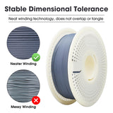 eSUN Matte PLA Refilament 1.75mm and Upgarded eSpool+ Set, Reusable and Removable Filament Spool Replacement with 3D Printer Refill Matte PLA, 1KG Spoolless 3D Printing Filament, Dark Grey eSUN