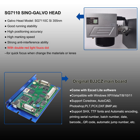 JPT 3W/5W UV Laser Engraver Laser Marking Machine, 175×175mm(6.9x6.9") with S&A Water Chiller and D80 Rotary Axis (UV 5W) Ovsuqu