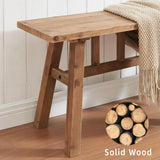 Wnutrees 43" Solid Wood Bench, Farmhouse Rustic Entryway Bench Seat for Dining Room, Hallway, End of Bed, Handcrafted Finish, Natural Wnutrees