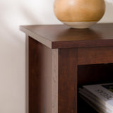 Walker Edison Wren Classic Brown TV Media Console Entertainment Center for 80 Inch Television with Storage Cubby, 70 Inch Walker Edison