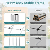 Carport 10x20 ft Heavy Duty, Car Port with Reinforced Steel Frame and 6 Roll-up Windows, Portable Garage with Sturdy Ground Nails, Waterproof All-Season Car Canopy for Boat, Truck, Grey LuxaDomus