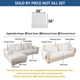 Eismodra Couch Cover,Sectional Couch Covers,Sofa Covers for 3 Cushion Couch,Anti-Slip Sofa Slipcovers for Dogs Cats Kids Loveseat Recliner L Shaped Armrest Backrest,White 36''x36''(Only 1 Piece) Eismodra