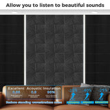 BSHEAD 8 Pack Self-Adhesive Fold Soundproof Wall Panels, 24 x 12 x 0.47 in Sound Proof Foam Panels for Walls, 1.2lb/ft³ High Density, Thicker 0.47in, Acoustic Panels, Sound Dampening Panels Black BSHEAD