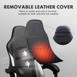 GTPLAYER Gaming Chair, High Back Leather Computer Gaming Chair with Footrest, Ergonomic Height Adjustable Office Chair with Removable Cover and Lumbar Support for Gaming and Work (White) GTPLAYER