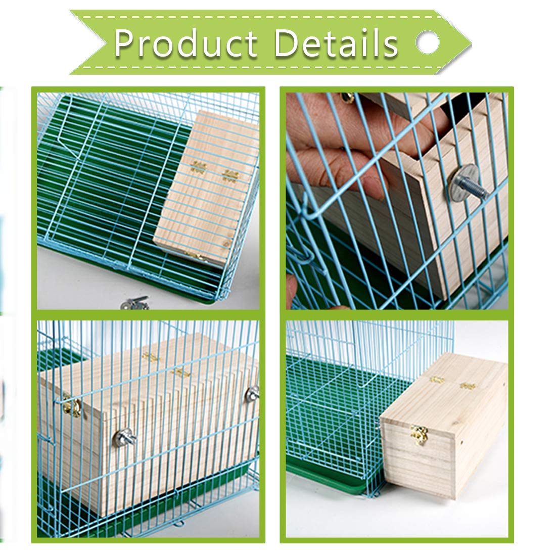 PINVNBY Parakeet Nesting Box Bird House Wood Breeding Box Parrots Mating Box for Lovebirds Budgie Finch Cockatoo Canary and Medium-Sized Birds(S) PINVNBY