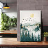 YOYA Framed Paint by Numbers Kit for Adults - Mountain Adult Paint by Number Kits on Canvas with Easel, DIY Mountain Moon Paint by Number Framed Canvas for Home Wall Decor 8x12 Inch YOYA