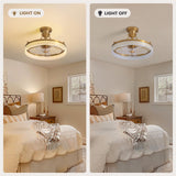 Moooni 20" Ceiling Fan with Light Remote Control Gold Ceiling Fan with Light, 6 Wind Speeds Flush Mount Fandelier, Low Profile LED Ceiling Fan, Modern Ceiling Fan for Bedroom Living Room Kitchen Moooni