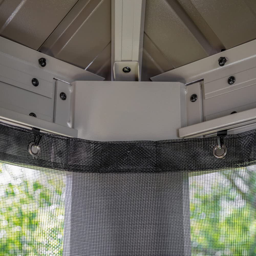Sojag Outdoor 10' x 10' Monaco Hardtop Double Roof Gazebo Outdoor Sun Shelter, Champagne Sojag
