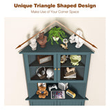 MUPATER Tall Corner Cabinet with Doors and Shelves, 71'' Free Standing Corner Hutch Cabinet Storage for Living Room, Bathroom, Kitchen with Countertop, White MUPATER