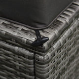 Outsunny 6 Piece Patio Furniture Set Outdoor Wicker Conversation Set All Weather PE Rattan Sectional Sofa Set with Ottoman, Cushions and Tempered Glass Table, Mixed Gray and Charcoal Outsunny