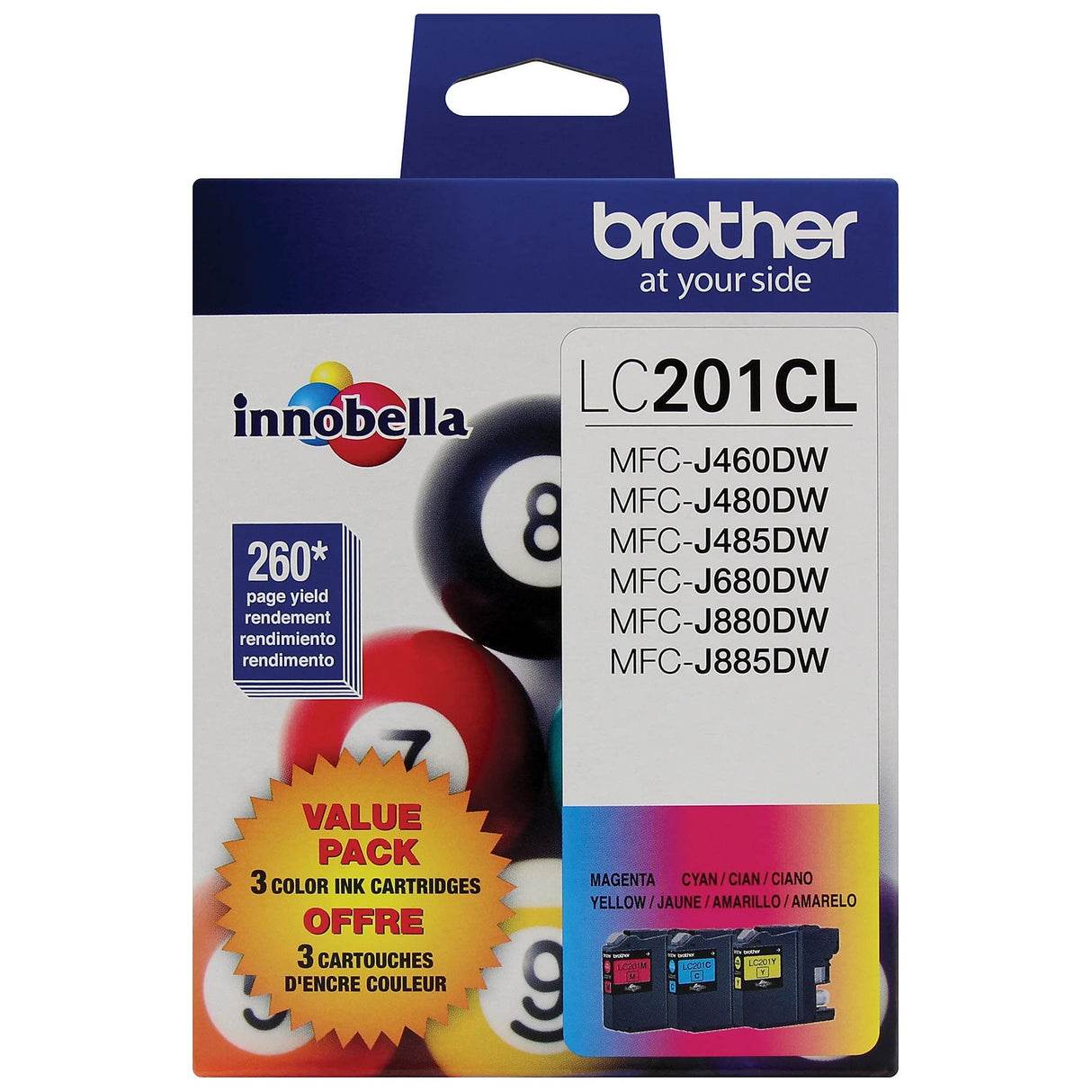 Brother LC2013PKS C/M/Y - (Pack of 3) Ink, Multi, LC2013PKS C/M/Y Brother