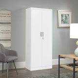 BESFUR Metal Storage Cabinets with Locking Doors and Adjustable Shelves, Steel Storage Cabinet for Garage, Office, Classroom - White BESFUR