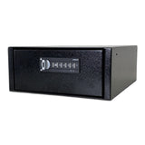 Heavy Duty Steel Under Desk Hand Gun Safe - Slide Away Gun Vault with Electric Keypad - Quick Access Gun Safe with Electronic Password Vault for Home, Business, and Car Black POCHAR