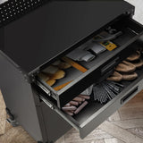 Danrelax 52" Mobile Workbench with Pegboard & Drawers - Heavy-Duty Garage Tool Bench with Lockable Storage, Cold-Rolled Steel, 4 Swivel Casters, Black Danrelax