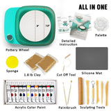 Pottery Wheel for Adults Beginners Kids - 6" Variable Speed Pottery Wheel Tool Kit, RPM Speed Adjustable with Rechargeable Battery, 1.8 Lb Air Dry Clay, Art Supplies, Crafts for Adults Teenager Insnug