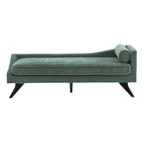Christopher Knight Home Cagle Upholstered Loveseat Sofa with Splayed Legs, Birch Wood Frame Lounge Chair, Living Room Chaise Lounge Chair Indoor, Soft Lounge Sofa with Rolled Accent Pillow, Green Christopher Knight Home