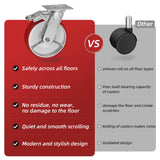 8" Caster Wheels, Casters Set of 4 - Heavy Duty Casters, Swivel Industrial Casters with Brake, Locking Casters with No Noise Polyurethane on Steel Wheels for Toolbox Workbench, Total Capacity 6000 lbs OVLLAN