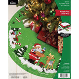 FolkArt, North Pole This Way, Bucilla Felt Applique 43" Tree Skirt Kit, Perfect for DIY Arts and Crafts, 89744E FolkArt