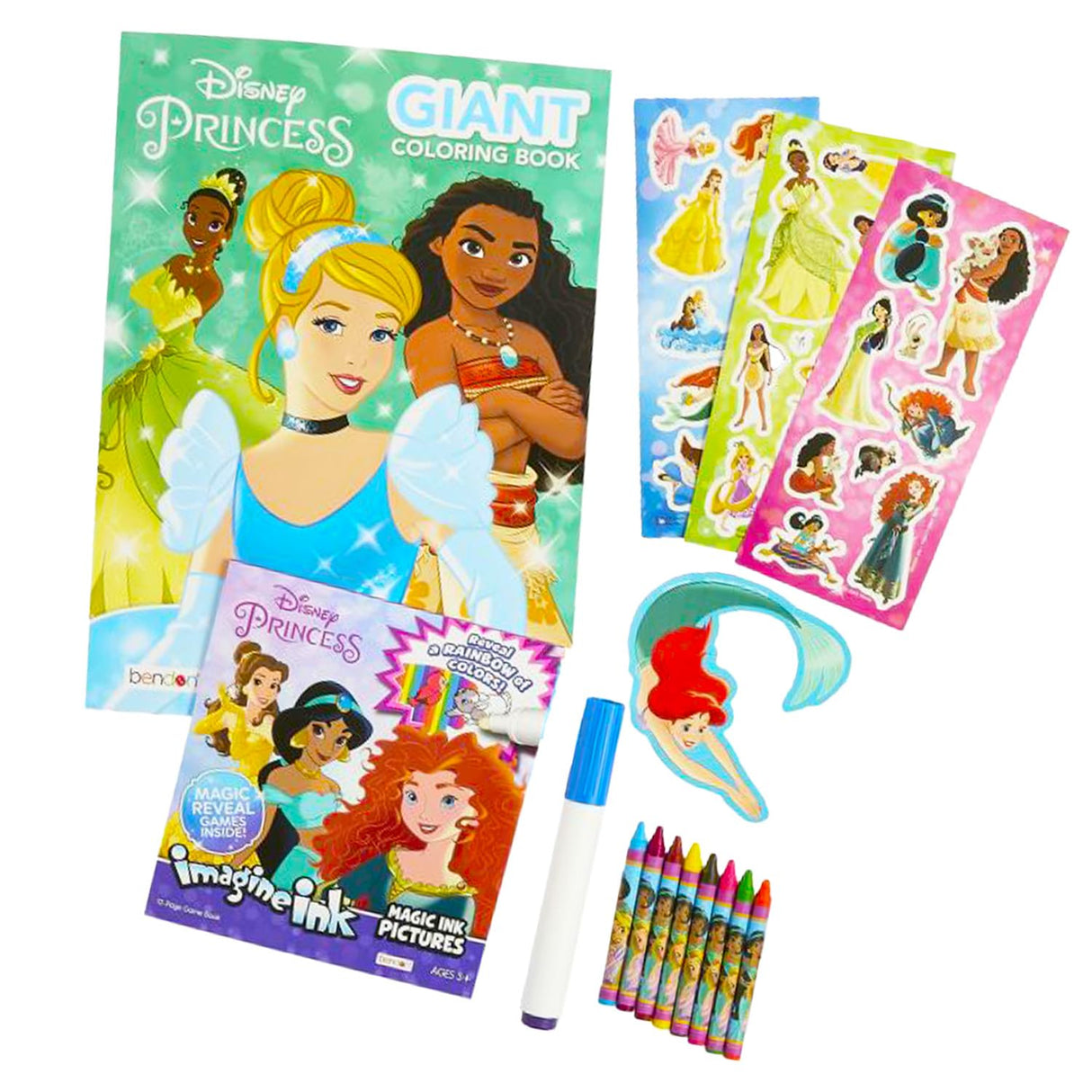 Disney Princess Ultimate Activity Set - Bundle with Disney Princess Imagine Ink Coloring Books, Stickers, Games, Puzzles, Drawing and More | Disney Princess Activities for Girls, Kids Disney