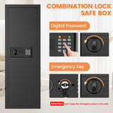 47.3" Tall Fireproof Wall Safes Between the Studs 16" Centers, Large Hidden Flush Wall Safe with 4 Removable Shelf & 6 Key Hooks, 48LB Heavy Duty Gun Safes for Home Rifle and Pistols, Money, Jewelry Nebakne