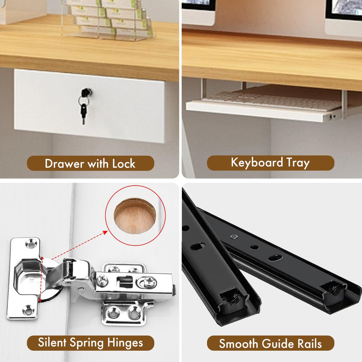 Gguileb L Shaped Reception Desk, Solid Wood Front Desk with Counter & Lockable Drawers, Retail Checkout Customer Service Counter for Home Office Lobby Store,(I,63in-Right) Gguileb
