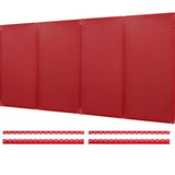 OmniWall 16" x 32" Metal Pegboard Panel 4-Pack for Garage & Home Wall Storage Organization System (Red) OmniWall