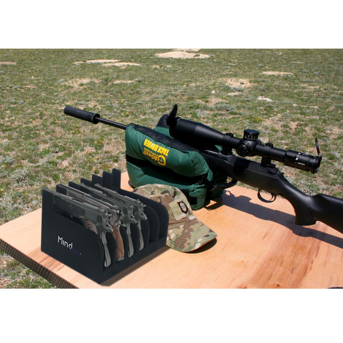 Mind and Action Foam Pistol Rack Handgun Holder for Gun Safe Gun Cabinet Accessories, Customized Gun Storage from 1 up to 6 Firearms MIND&ACTION