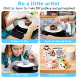 Pottery Wheel for Kids - Complete Pottery Kit & Tools for Beginners, Plug-in Rechargeable Battery, Upgraded Detachable Turntable Adjustable Speed, DIY Clay Maker for Kids 9-12 (Black, Patented) Innofans