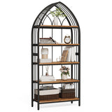 LITTLE TREE 74.8" Tall Bookshelf, 5-Tier Heavy Duty Metal Rack, Large Load-Bearing Capacity, Versatile Shelf for Living Room, Kitchen, Bedroom, Bathroom, Study LITTLE TREE
