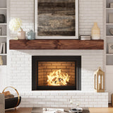 Eshoma Fireplace Mantel, 72 in Handcrafted Mantel Shelf for Over Fireplace, Wood Mantel with Invisible Heavy Duty Wood Bracket, Floating Mantel Shelf, Brown Eshoma