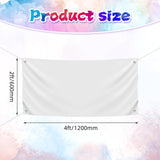 Blank DIY Banners Polyester Oxford Cloth White Banner with Hanging Rope for Wall Signs Writing DIY Painting Indoor Outdoor Office Camping Yard Birthday Party Decorations Supplies 4x2ft-BECKTEN BECKTEN