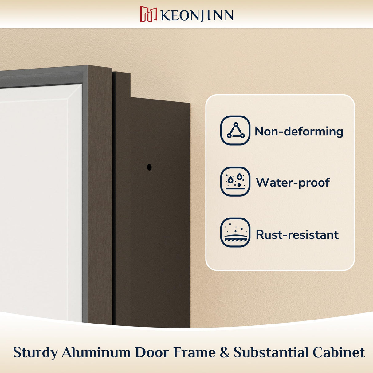 Keonjinn 16" x 24" Black Medicine Cabinets for Bathroom with Mirror Recessed or Surface Wall-Mounted Aluminum Alloy Framed Beveled Mirror, Single Door Metal Bathroom Vanity Mirror with Storage Cabinet Keonjinn