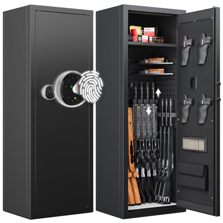 KAER 12-15 Gun Safe, Biometric Gun Safes, Rifle safe, Gun Safe for Rifles and Pistols, Gun Cabinet for Home & Hunting with Gun Racks and Removable Shelves, Suitable for AR15 KAER