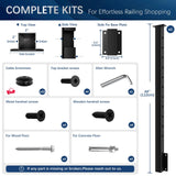 Gyykzz Side Mount Cable Railing Post 36" (Post Body 44"), Level Drilled Space-Saving Rail Post with 11 Holes, Stainless Steel Fascia Mount Cable Railing Kit System, Black Indoor Outdoor Deck Post Gyykzz