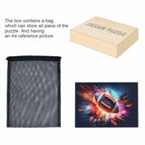 DOMIKING Glowing American Football Black Jigsaw Puzzles for Adult 500 Pieces Impossible Puzzles for Boy Girl Home Decor DOMIKING
