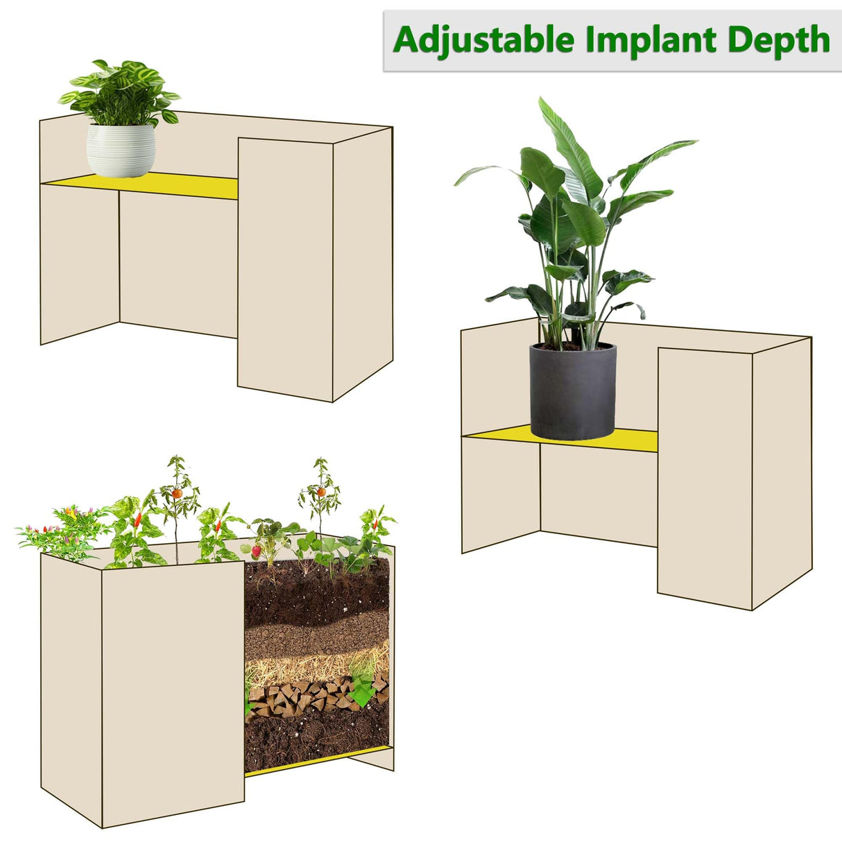 TRUEAURA Wood Raised Garden Bed, Rectangular Planter Box Outdoor Large Tall Trough 39"x28"x15" Flower Planters Boxes with Bottom for Plants Herb Patio Porch Balcony Privacy Screen TRUEAURA