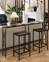 Masupu 63" Console Table, Modern Narrow Long Sofa Table Behind Couch, Skinny Entry Table, Industrial Sofa Table with Metal Frame for Hallway, Living Room, Classic Black… Masupu