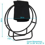 Sunnydaze Outdoor Firewood Log Rack Hoop and Cover Set - Powder-Coated Steel Round Firewood Rack and PVC Cover - Black - 24-Inch Sunnydaze