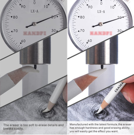 Pasler® Eraser Pencils 7802 Perfection Detail Eraser Pencil with Brush and Sharpener, Perfect for sketches and Coloured Illustrations (4- pack) Pasler