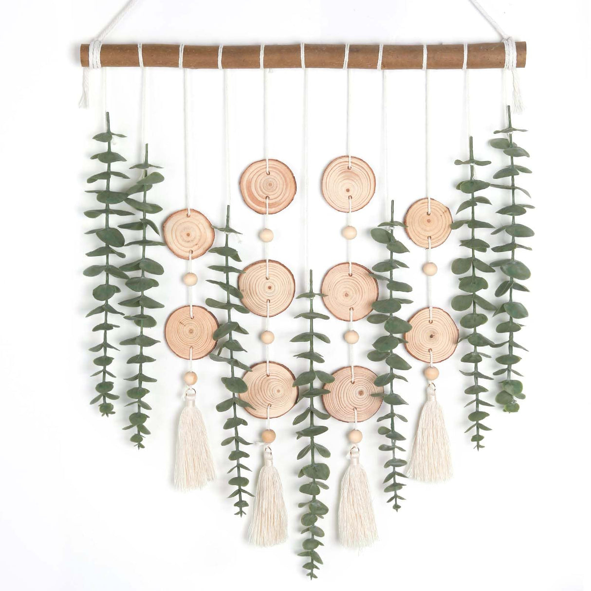GIAUMA Artificial Eucalyptus Plant Wall Decor Fake Greenery Leaves Stems Wall Hanging Faux Plants on 16.5 inch Wood Stick Boho Rustic Farmhouse Decor for Bathroom Bedroom Dining Room Indoor Home GIAUMA